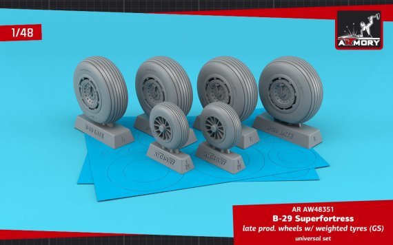 1/48 Boeing B-29 Superfortress late production weighted wheels