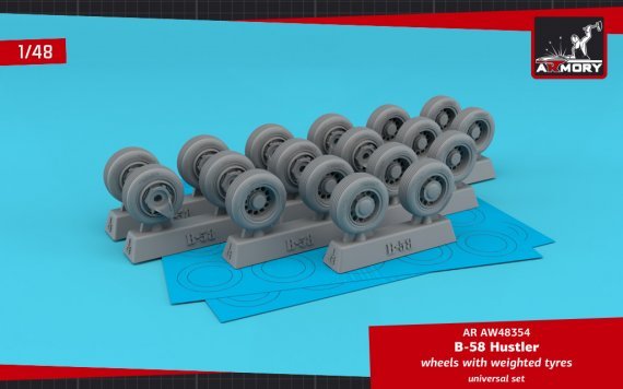 1/48 Convair B-58 Hustler wheels with weighted tyres