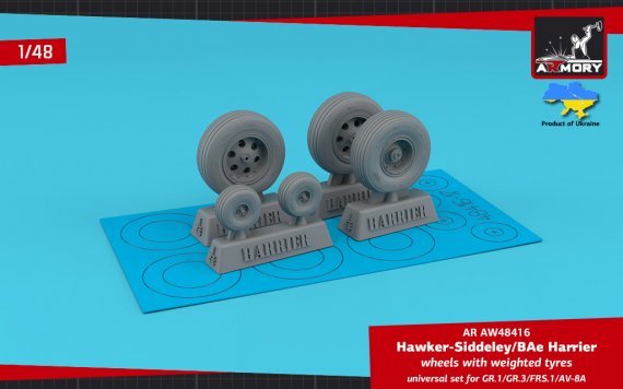 1/48 BAe Harrier GR.7GR.1/GR.3/FRS.1/AV-8A wheels weighted tyres