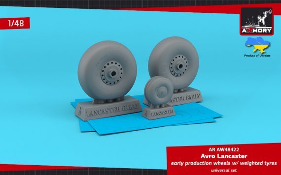 1/48 Avro Lancaster wheels early type with weighted tyres