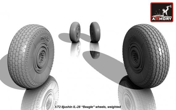 1/72 Iljushin IL-28 Beagle wheels, weighted