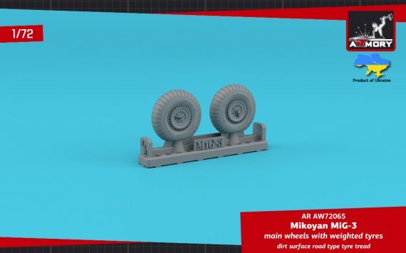 1/72 MiG-3 main wheels with weighted tyres, dirt surface tread