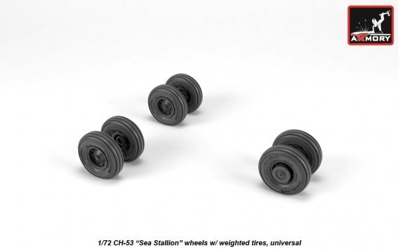 1/72 CH-53 Sea Stallion wheels w/ weighted tires