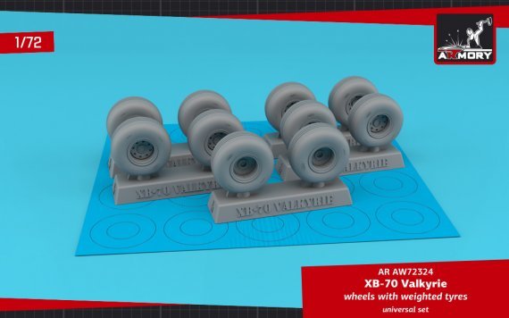 1/72 XB-70 Valkyrie wheels with weighted tyres Retooled
