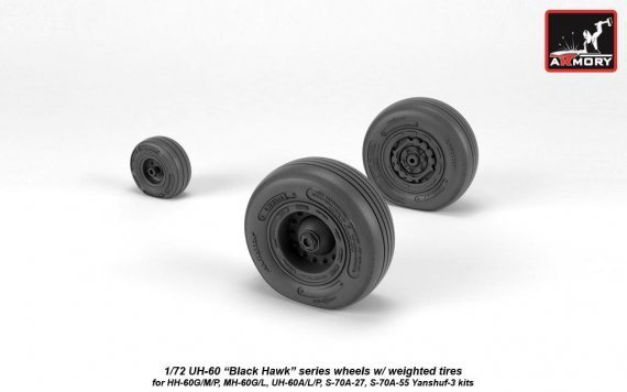 1/72 Sikorsky UH-60 Black Hawk wheels with weighted tires