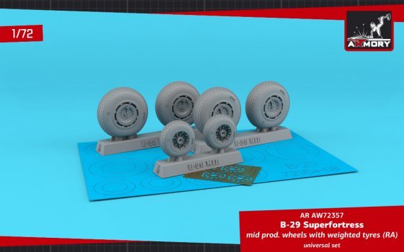 1/72 Boeing B-29 Superfortress mid production weighted wheels