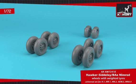 1/72 BAe Nimrod wheels with weighted tires