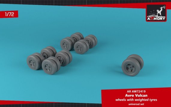 1/72 Avro Vulcan wheels with weighted tires