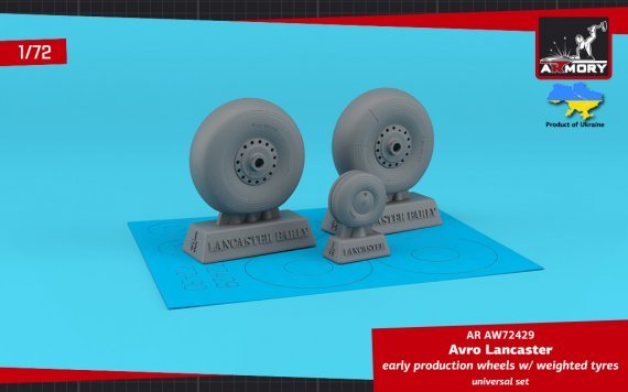 1/72 Avro Lancaster wheels early type with weighted tyres