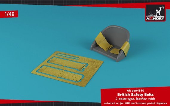 1/48 British WWI 2-point leather wide seatbelt