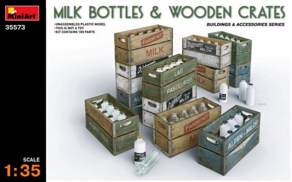 1/35 Milk Bottles & Wooden Crates