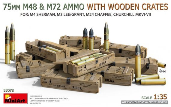 MiniArt 1/35 Munitions 75mm M48 & M72 Caisses Bois