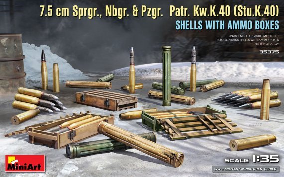 1/35 7.5cm shells with ammo boxes