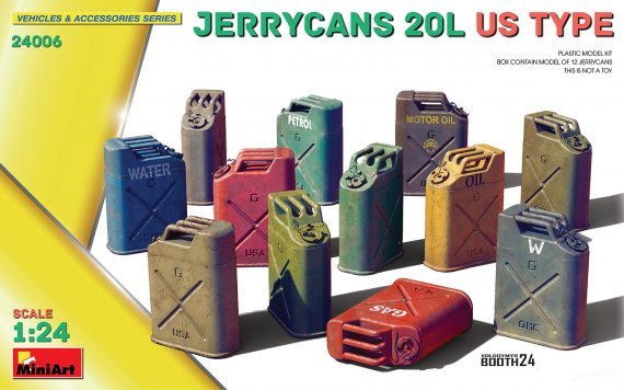 1/24 Jerrycans 20L US Type 12 pcs.