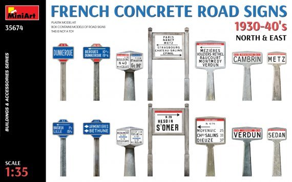 1/35 French Concrete Road Signs 1930-40s N & E