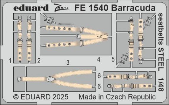1/48 Barracuda seatbelts STEEL for Trumpeter