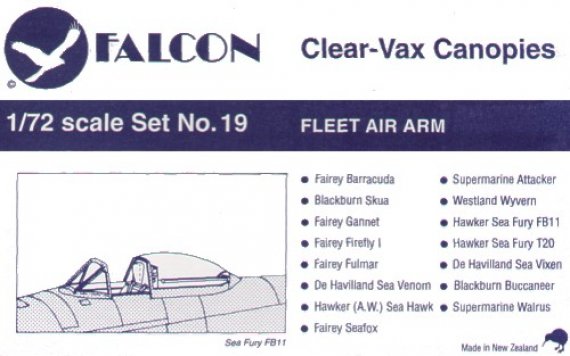 Falcon 1/72 Fleet Air Arm d�calcomanies avions britanniques