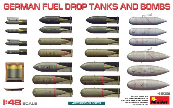 MiniArt German Fuel Drop Tanks and Bombs 1/48