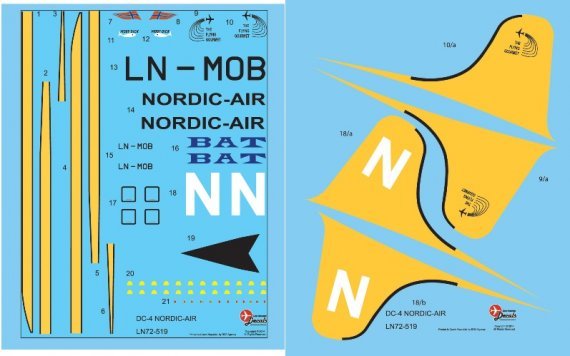 1/72 NORDIC-AIR/BAT Douglas DC-4 (for Mach 2 and Revell)