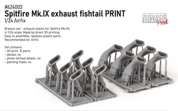 Brassin 1/24 Spitfire Mk.IX exhaust fishtail PRINT