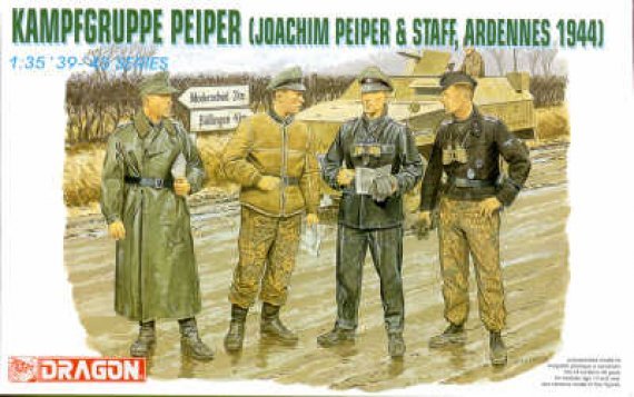 1/35 Commander Joachim Peiper and 3 staff figures, Ardennes 44