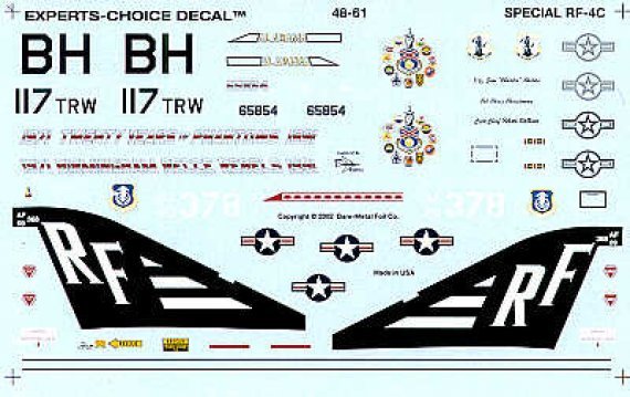 D�cals 1/48 McDonnell RF-4C Phantom II 117TRW & Eglin