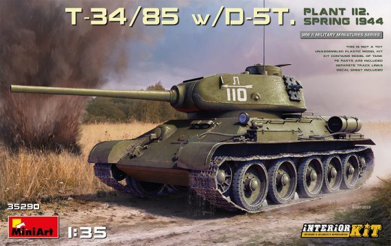 1/35 T-34/85 with D-5T Plant 112, 1944 with Interior Kit