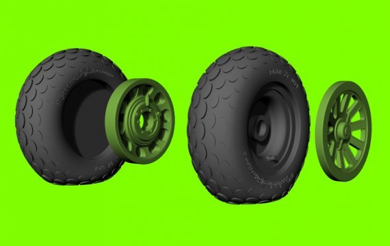 1/32 Mustangs weighted wheels oval tread