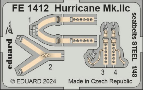 1/48 Hurricane Mk.IIc seatbelts STEEL HOBBYB