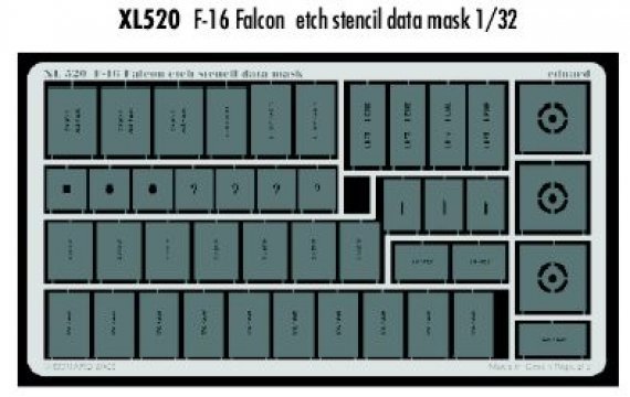 1/32 Lockheed-Martin F-16CJ/F-16I etched stencil data paint mask