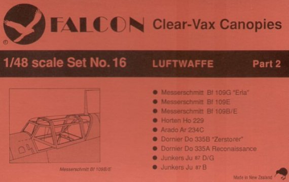 Luftwaffe part 2. vacuum canopies 1/48