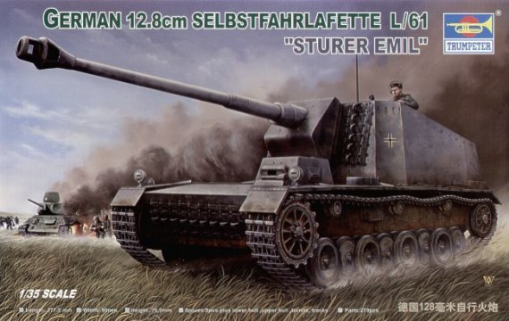 Trumpeter Sturer Emil 12.8cm L/61 1/35