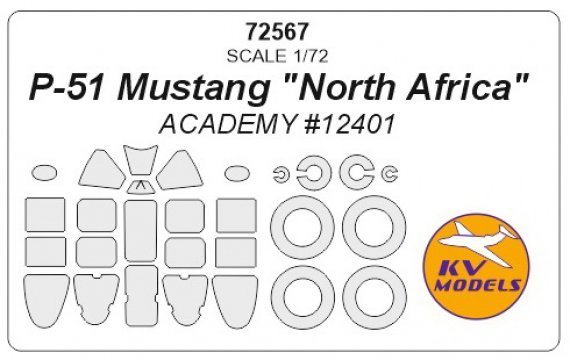 1/72 North-American P-51 Mustang North Africa + wheels masks