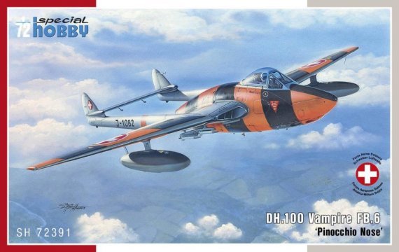 1/72 De Havilland DH.100 Vampire 6 with Pinocchio Nose