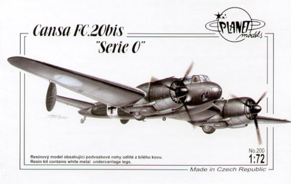 1/72 Cansa FC.20 bis heavy fighter. Decals Italian x 2, German x
