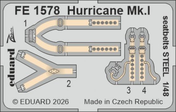 Eduard Ceintures de s�curit� acier Hurricane Mk.I 1/48