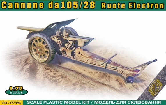 1/72 Cannone da105/28 Ruote Electron