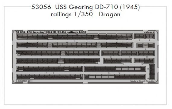 1/350 USS Gearing DD-710 (1945) railings (DRAG)