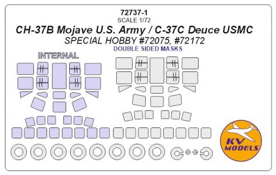 1/72 CH-37B Mojave U.S. Army / C-37C Deuce Usmc paint masks