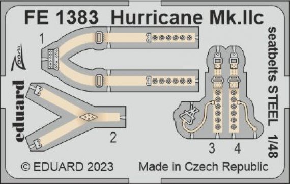 1/48 Hurricane Mk.IIc seatbelts STEEL for Arma Hobby