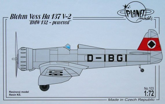 1/72 Blohm Voss Ha 137 V-2 (BMW 132  powered)