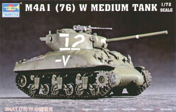 Trumpeter Maquette M4A1 Sherman 76W 1/72