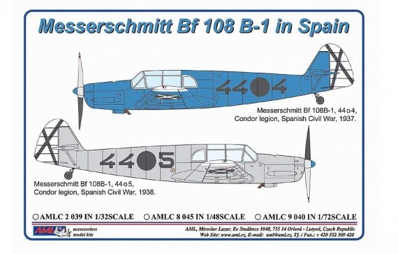 AML Masken Messerschmitt Bf 108 Spanien 1/32