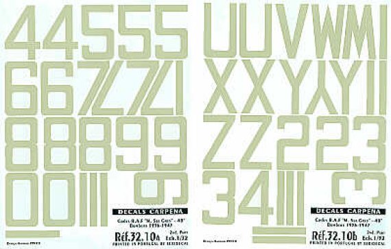 Colorado 1/32 Chiffres Code RAF Sky 48 pouces