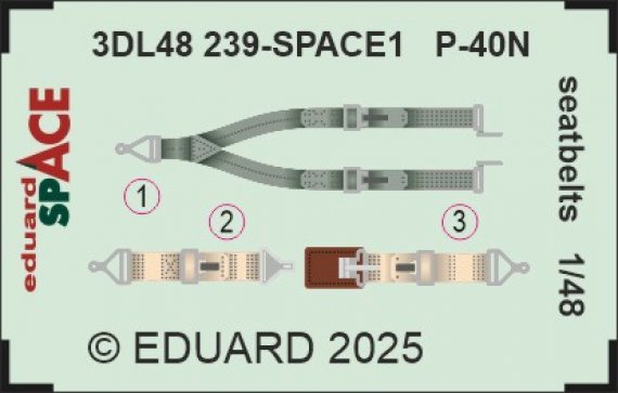 1/48 P-40N seatbelts for Eduard