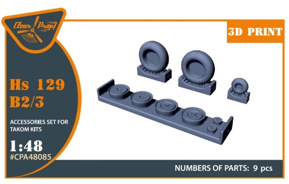 1/48 Hs 129B2/3 wheels set weighted for Takom