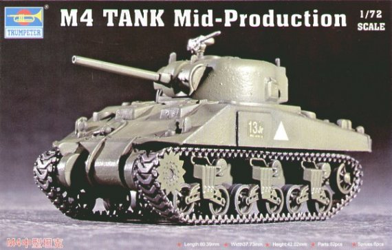 Trumpeter M4 Sherman Mid-Production Carro 1/72
