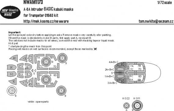 1/72 Mask A-6A Intruder BASIC for Trumpeter