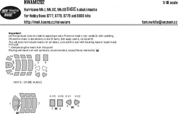 1/48 Mask Hurricane Mk.I/IC/IID BASIC for Hobby Boss