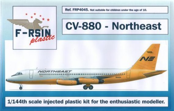 1/144 Convair 880 Northeast Yellowbird, laser/silk-screened deca
